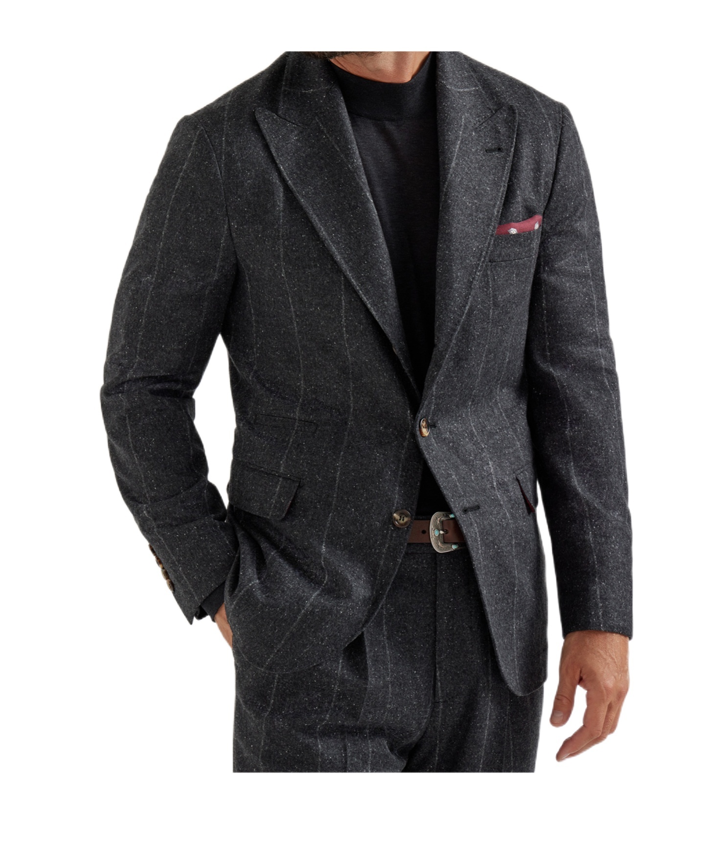 Brunello Cucinelli Pinstripe Blazer In Anthracite