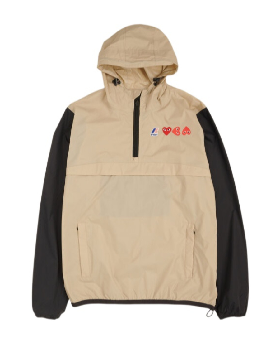 Comme Des Garçons Play Logo Casual Jacket In Nude