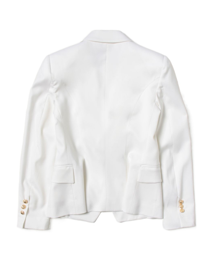 Balmain Peak-lapels Double-breasted Blazer In White