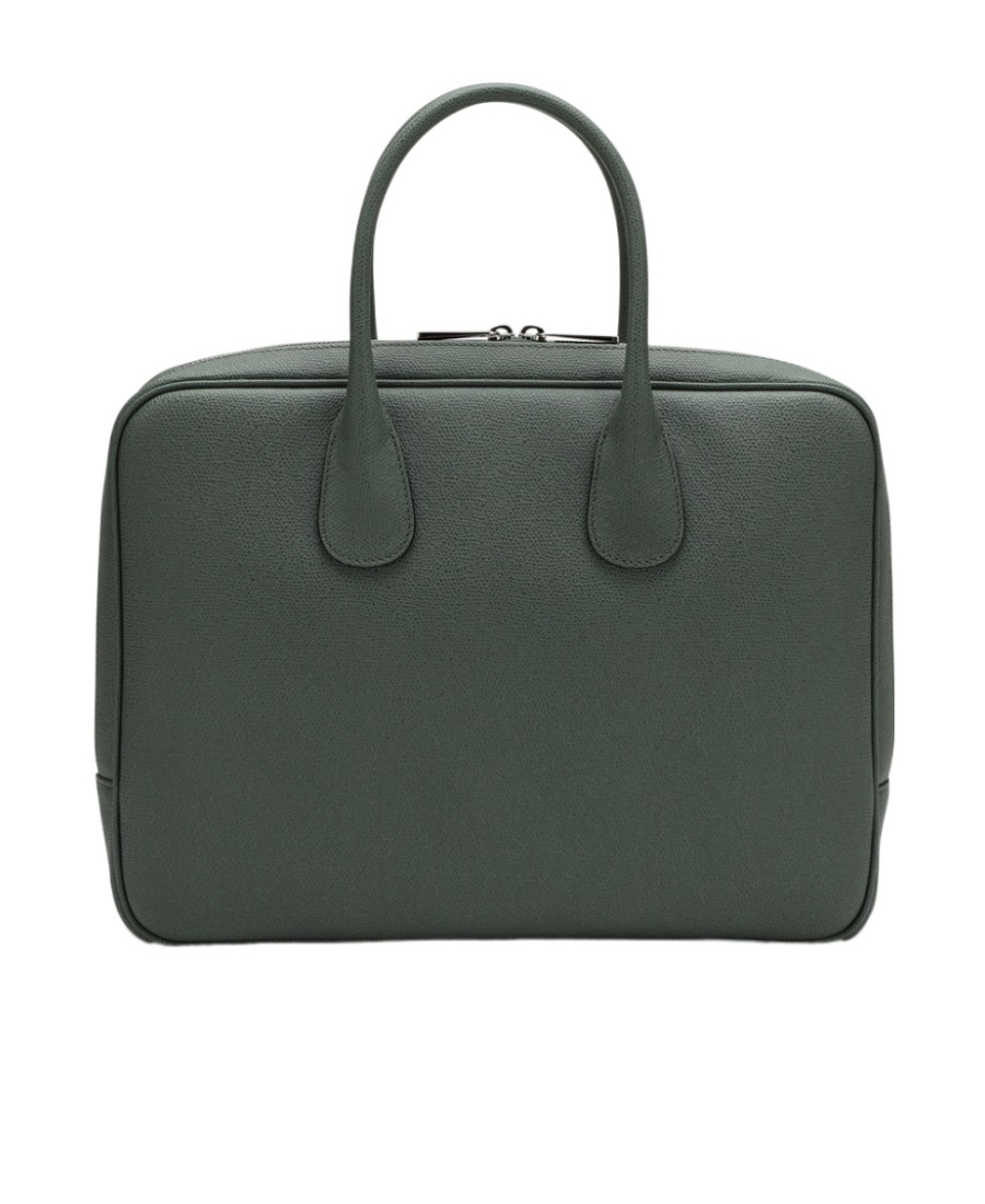 Valextra Grained-texture Zipped Laptop Bag In Black