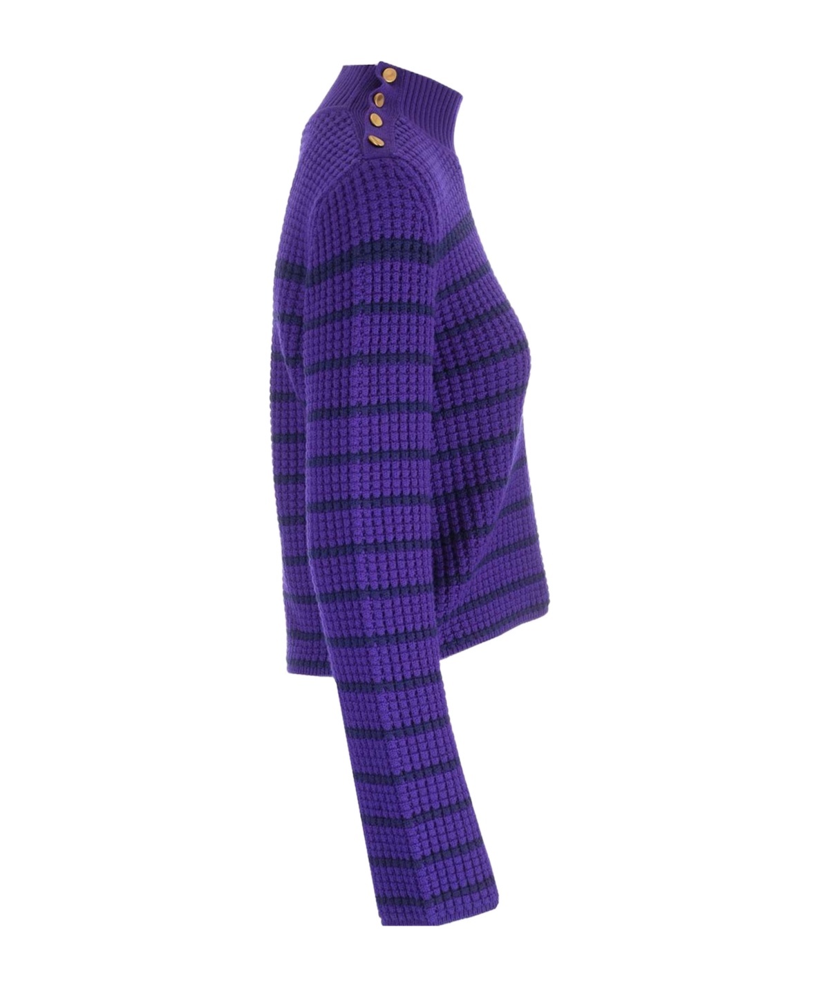 FORTE FORTE FORTE FORTE STRIPED HIGH-NECK JUMPER