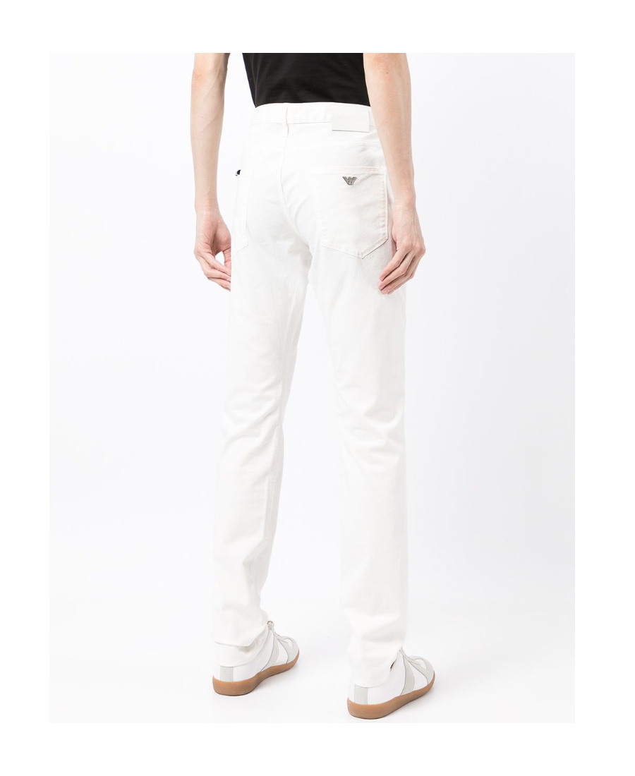 Emporio Armani Mid-rise Straight-leg Jeans In White