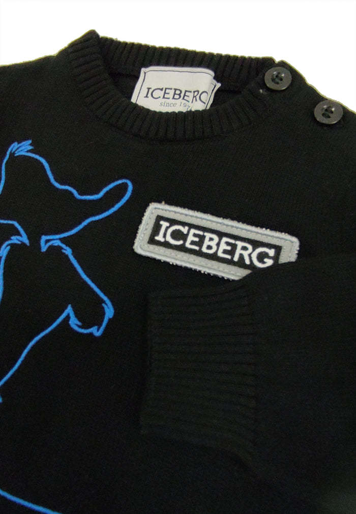 Iceberg Long-sleeved Sweater In Black