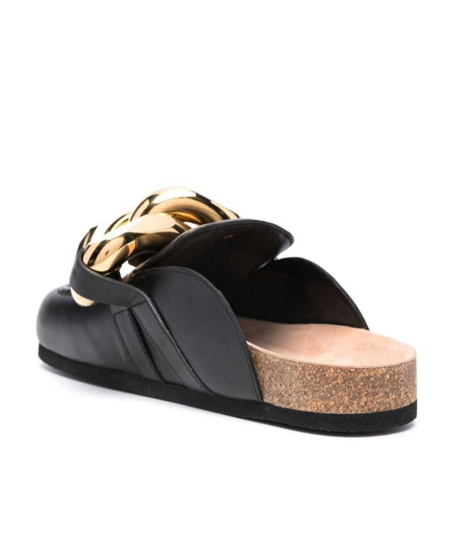 Jw Anderson Jw Flt Pmp Rtoe Mle Gld Chn Lthr In Black