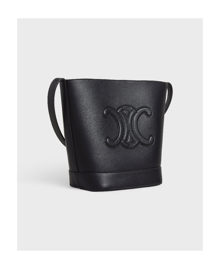 Celine Small Bucket Cuir Triomphe Shoulder Bag In Black