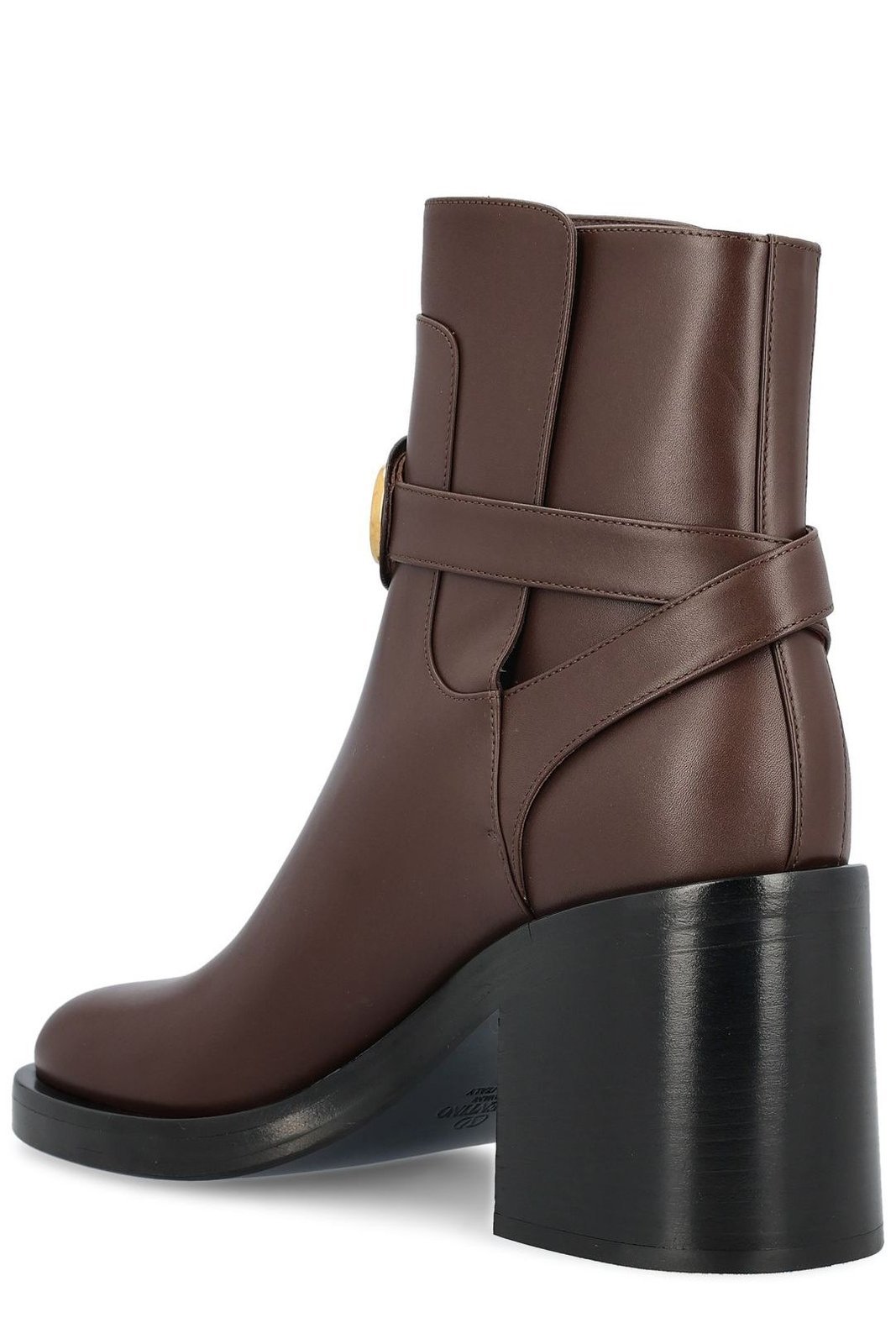 Valentino Bootie Vlogo Signature T. 70 Vitel In Brown