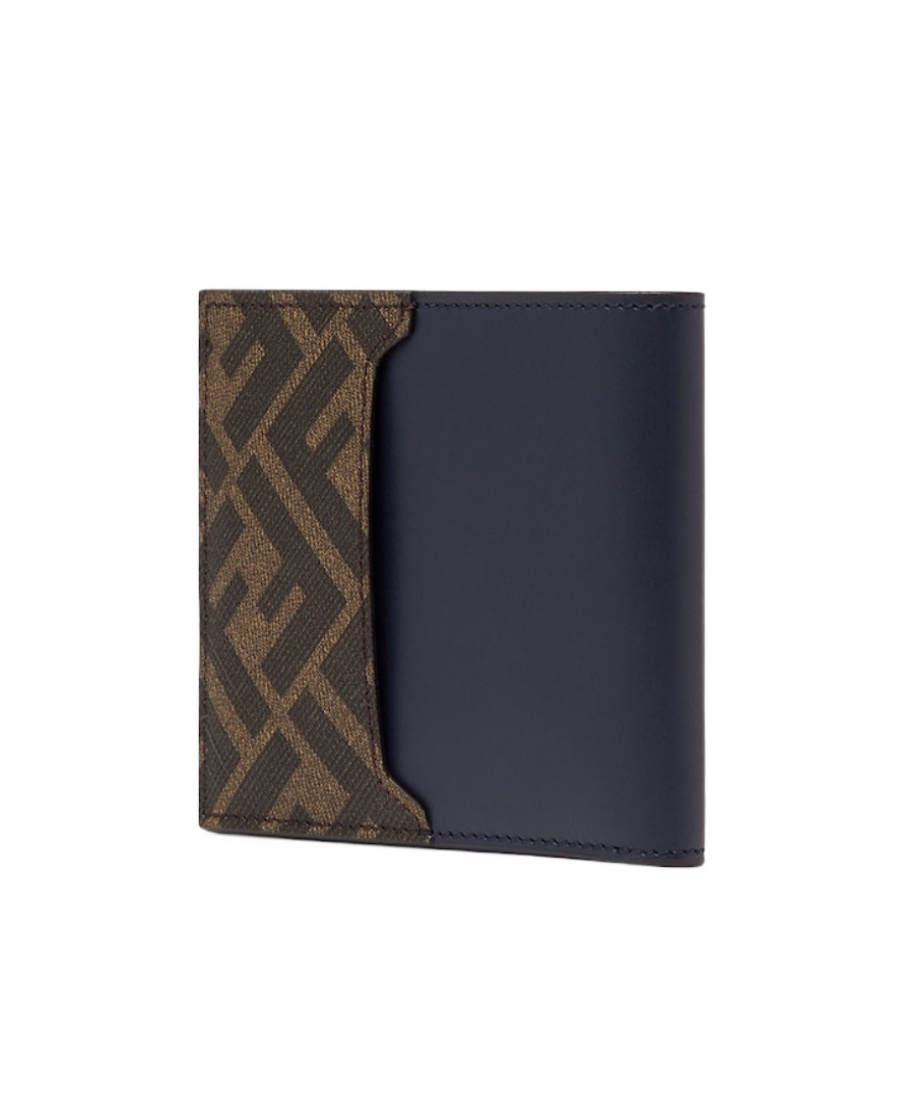 Fendi Ff-pattern Leather Wallet In Blue
