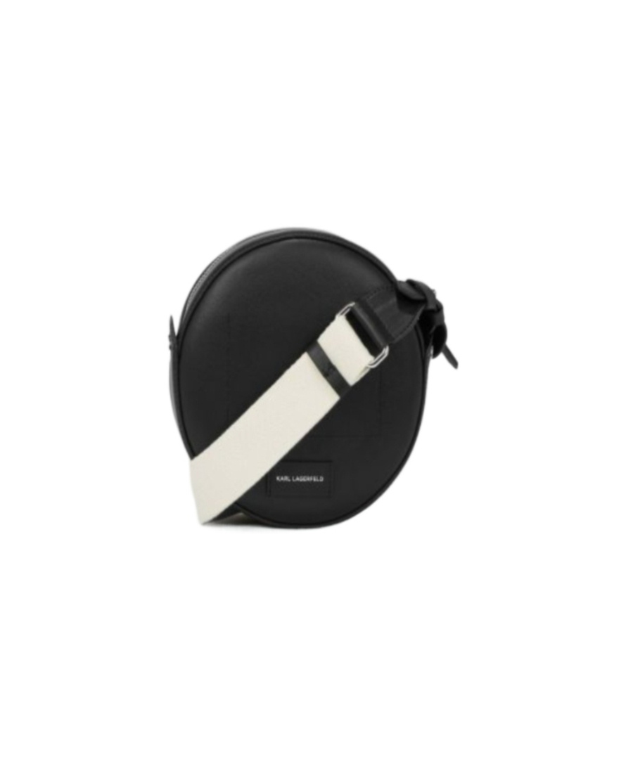 Karl Lagerfeld K/circle Perforated-logo Bag In Black