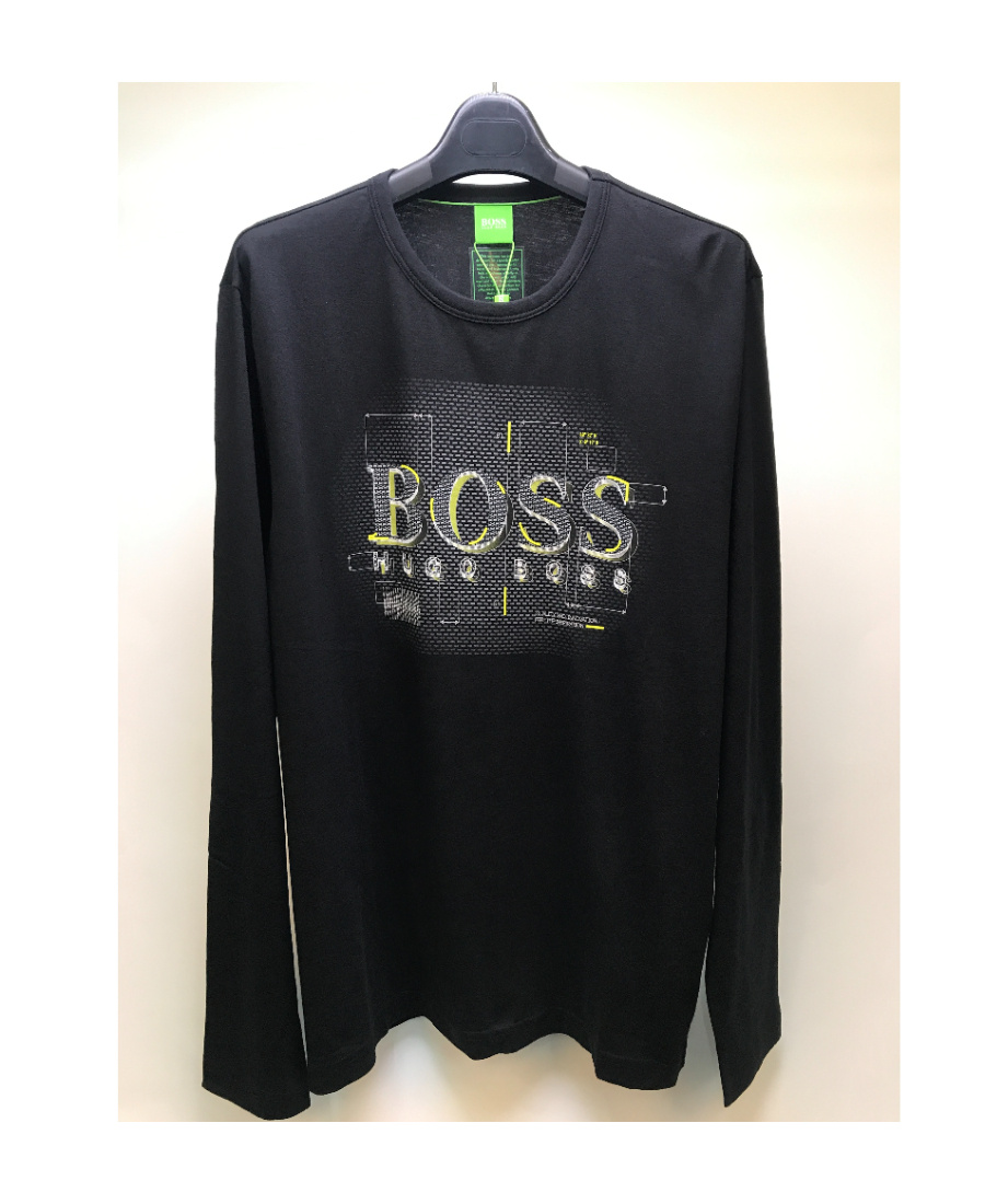 Hugo Boss Logo Details Long-sleeved T-shirt In Black