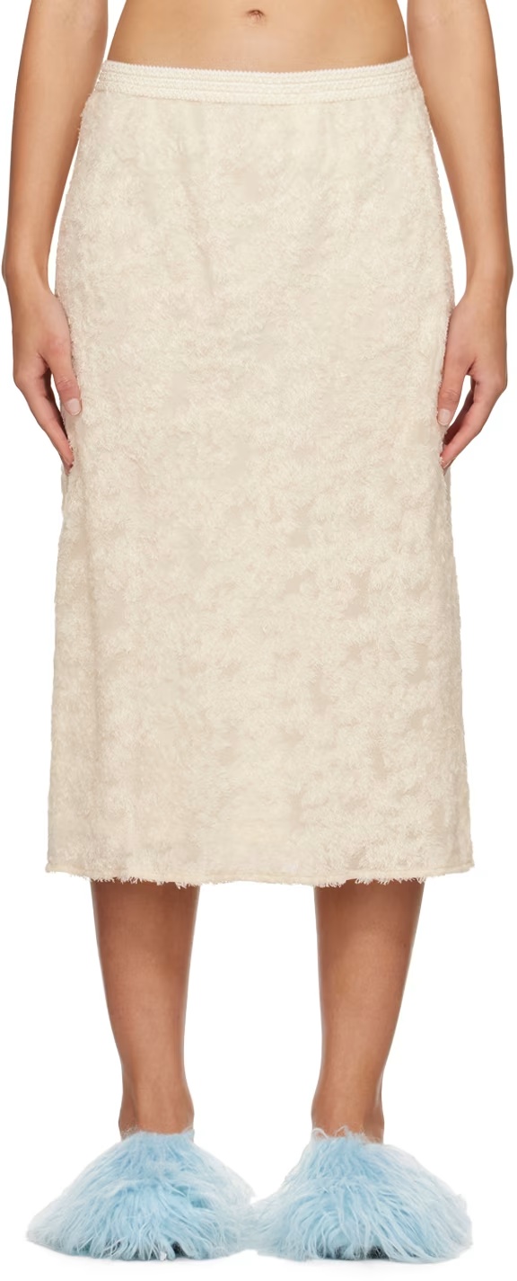 Song For The Mute Elastic Waist Skirt In White