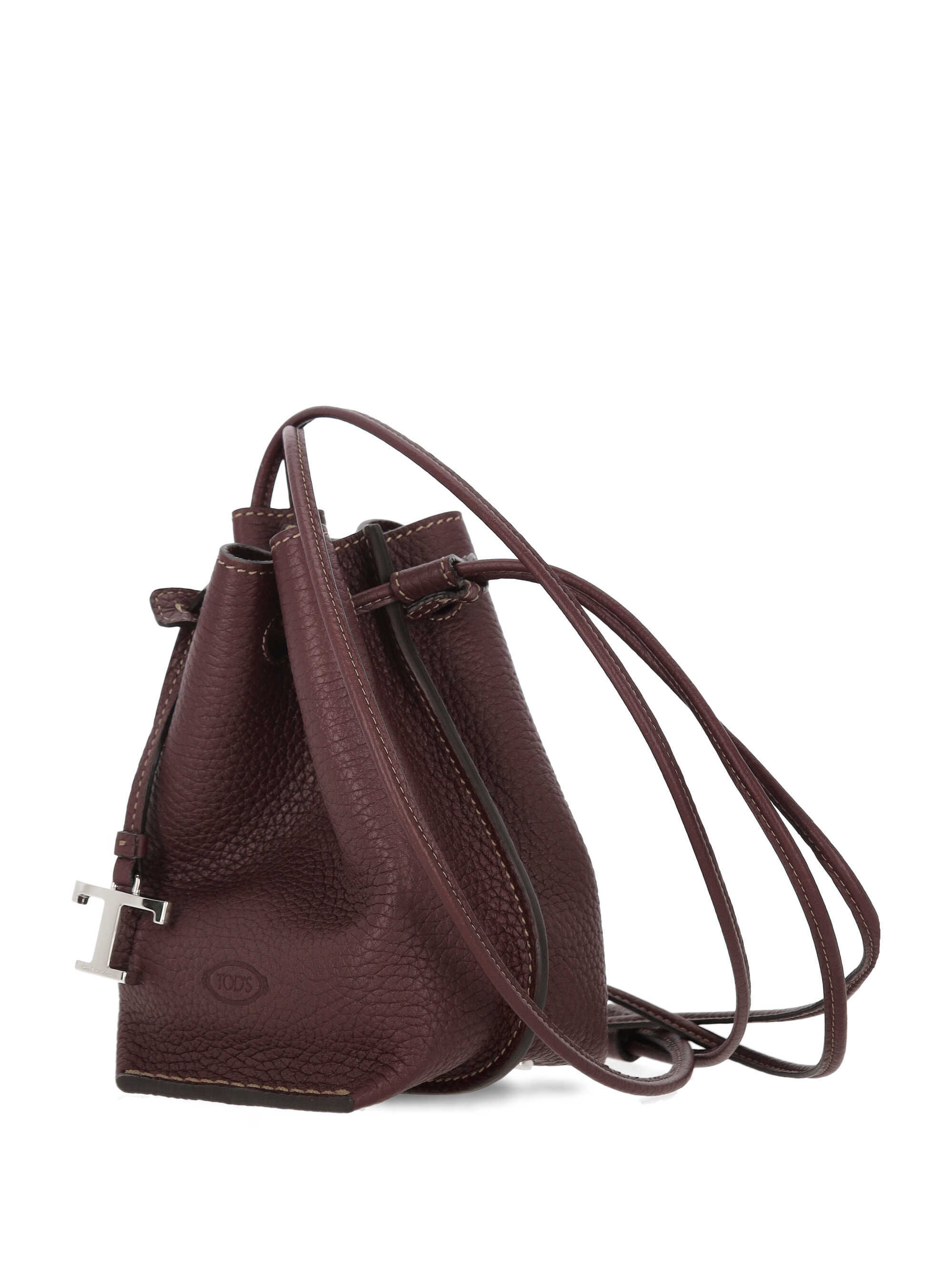 Tod's Drawstring Leather Bucket Bag In Black