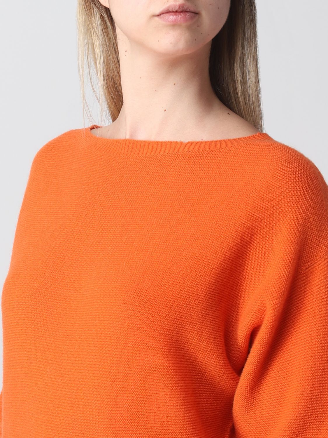 Fabiana Filippi Long Sleeve Sweater In Orange
