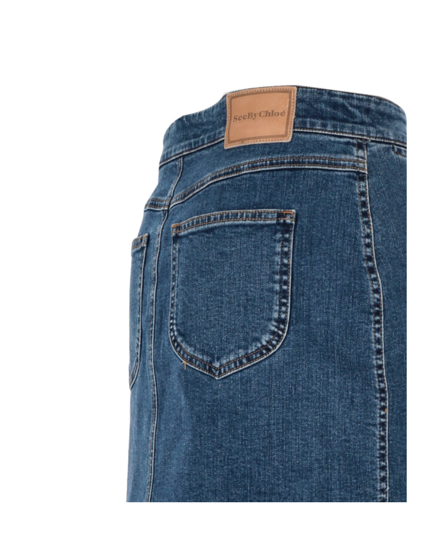 See By Chloé . Logo Drawstring Skirt In Blue