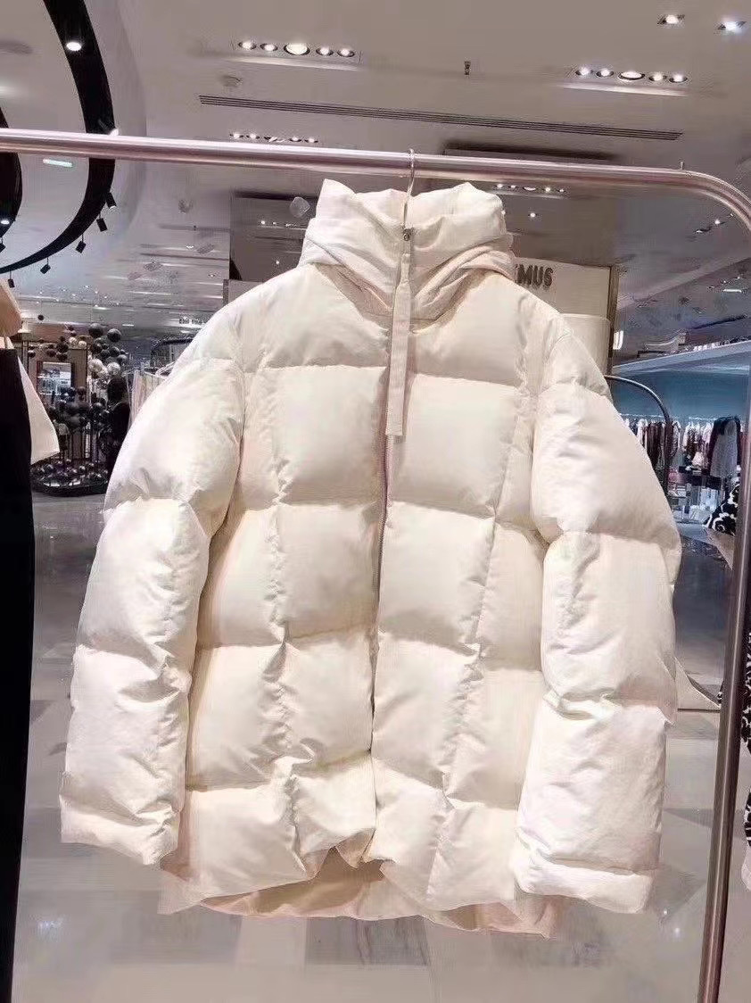 Jil Sander Padded Zipped Coat In Nude