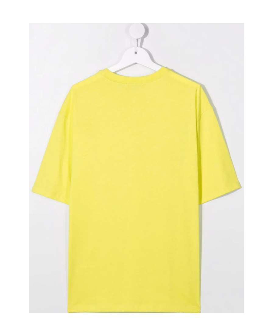 Msgm Logo-print Cotton T-shirt In Yellow