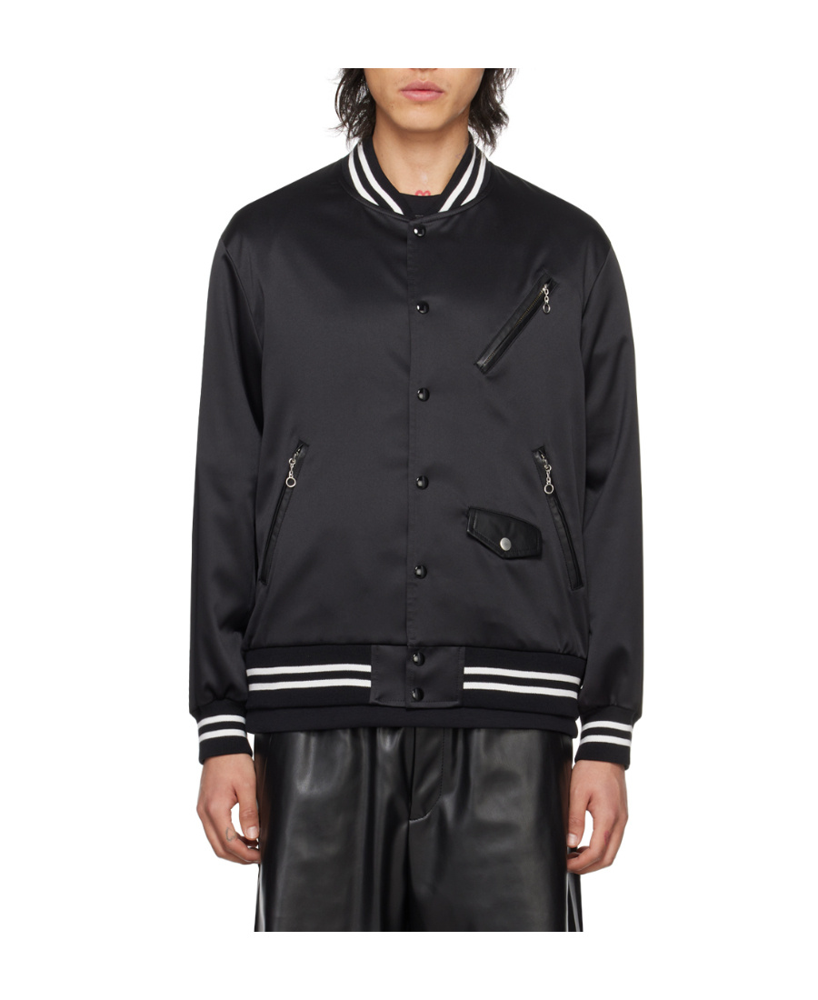 Undercover Logo-patch Bomber Jacket In Black