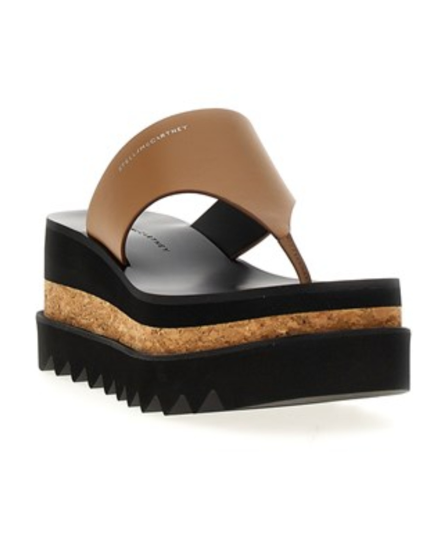 Stella Mccartney Sneakelyse Vegan Platform Thong Sandals In Black
