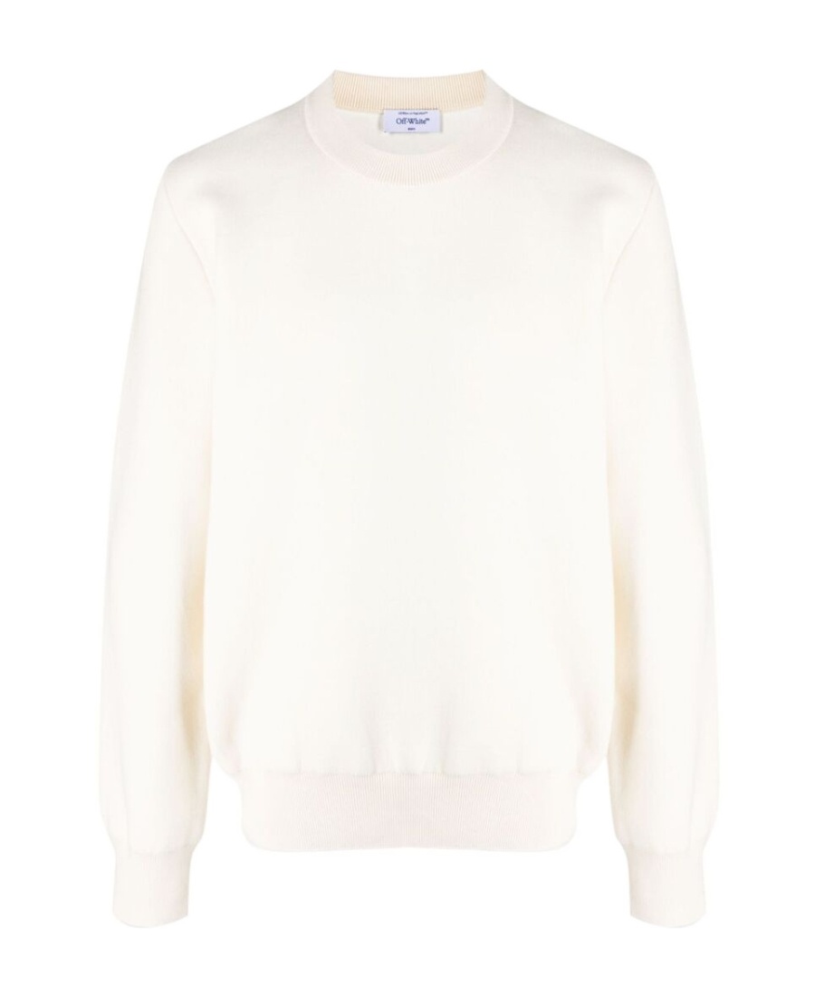 Off-white Logo Crew Neck Sweater In White