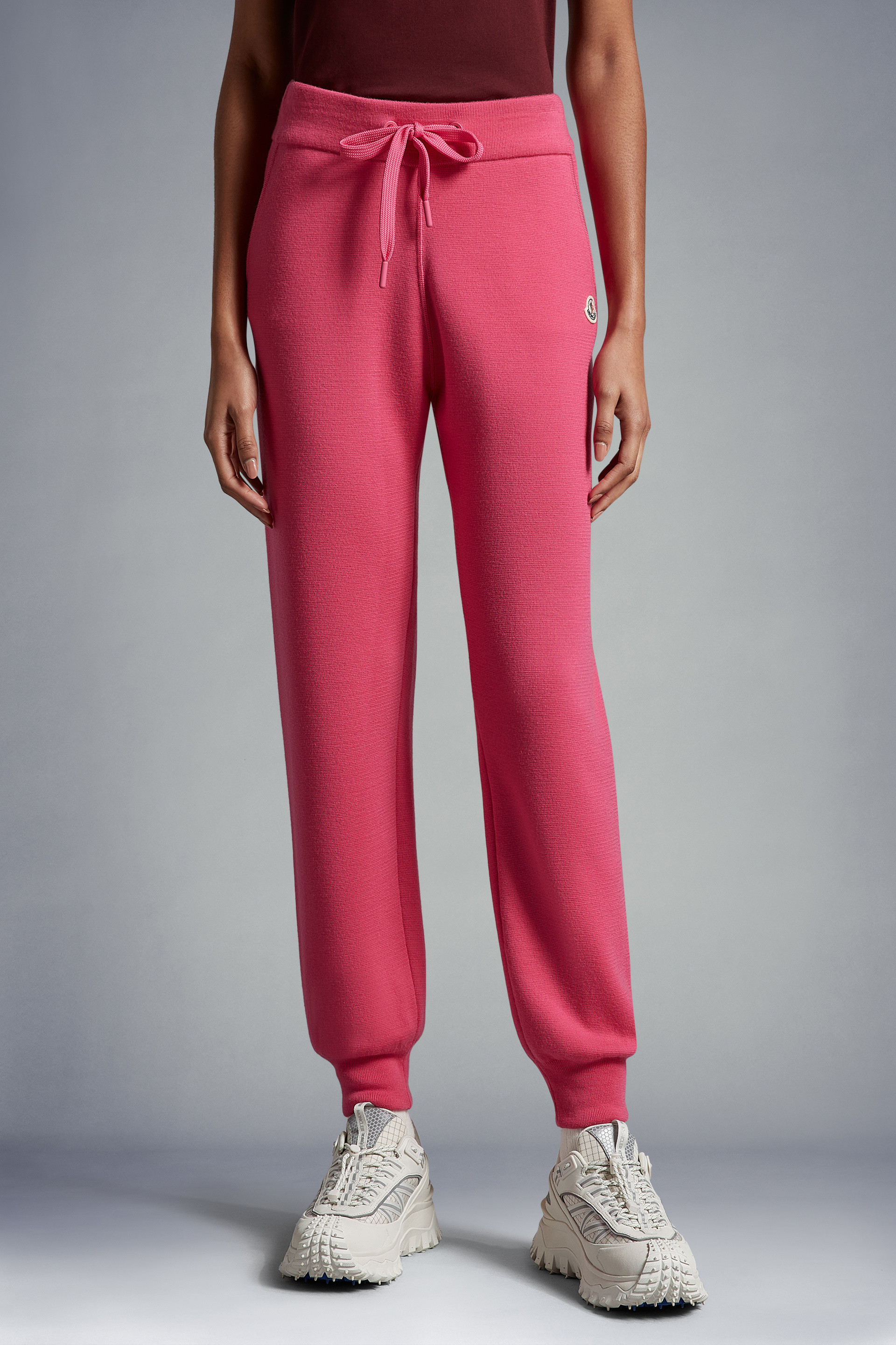 MONCLER LOGO WOOL TRACKPANTS