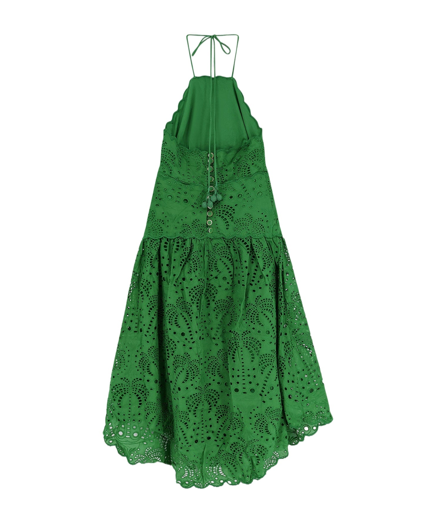 Farm Rio Sangallo Lace Midi Dress