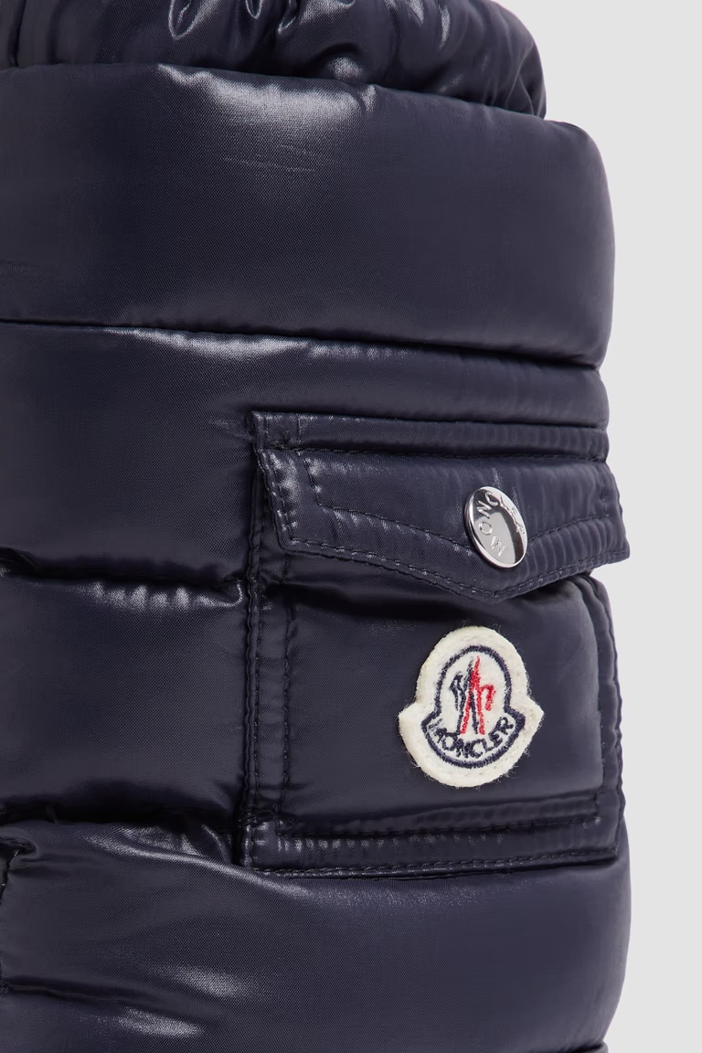 Moncler Logo Patch Padded Snow Boots In Blue