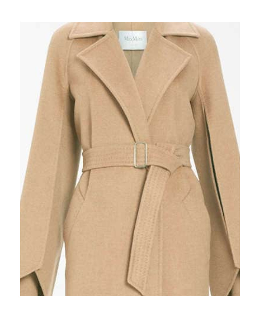 Max Mara Long-sleeved Lapel Coat In Brown