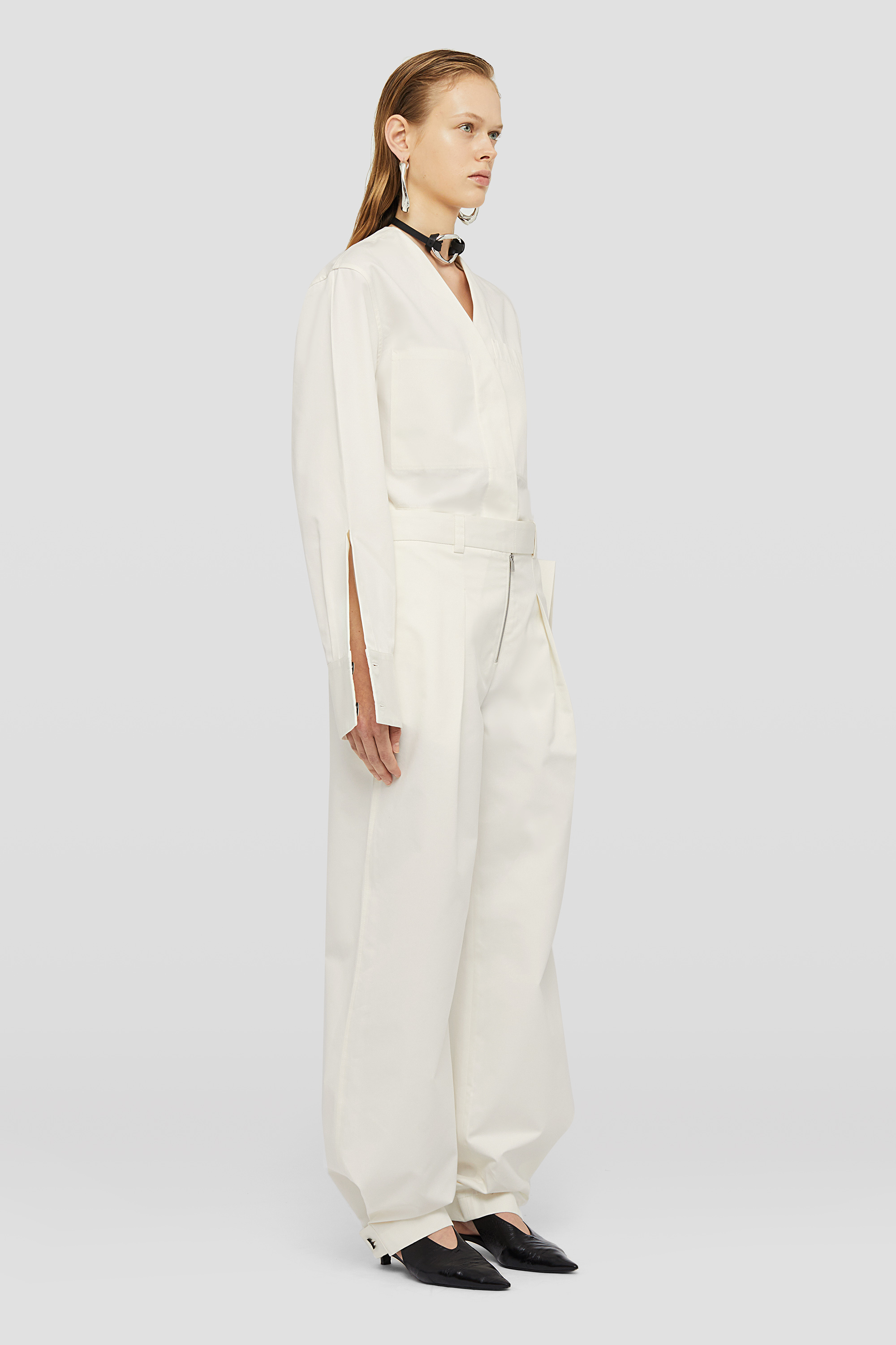 Shop Jil Sander Trousers In White
