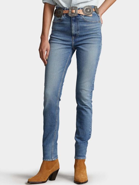 Polo Ralph Lauren Logo Patch Straight-leg Denim Jeans In Blue
