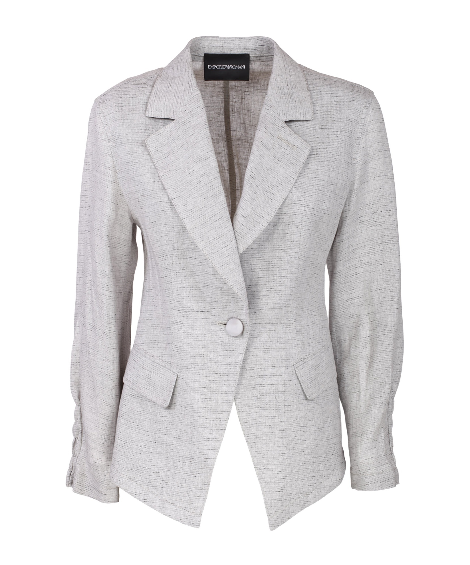 EMPORIO ARMANI SHIRRED-PANEL SINGLE-BREASTED BLAZER