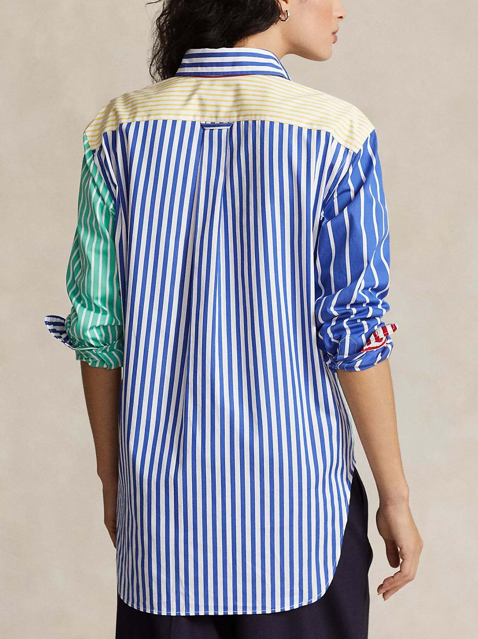 Polo Ralph Lauren Oversize Striped Cotton Fun Shirt Woman Shirt Red Size 8 Cotton In Green