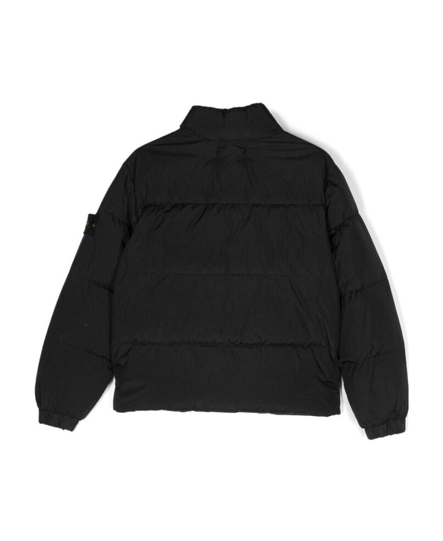 Stone Island Compass-motif Padded Jacket In Black