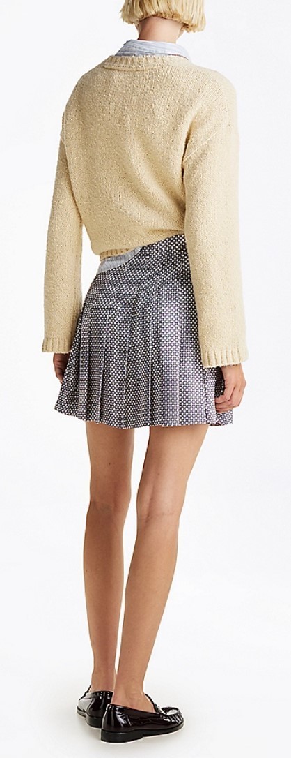 Tommy Hilfiger Pleated Miniskirt In Gray