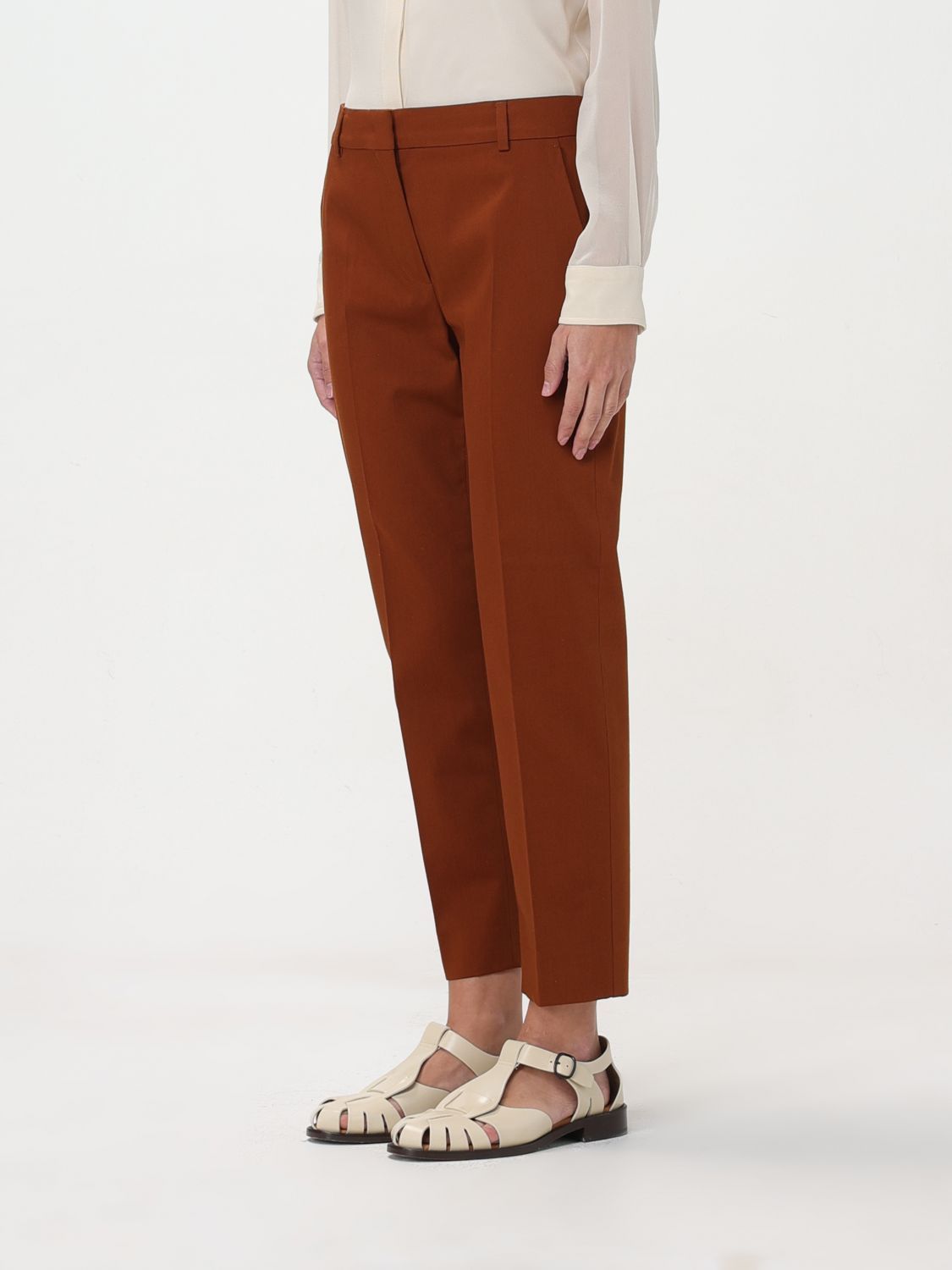 Max Mara Tapered Cropped Trousers In Brown