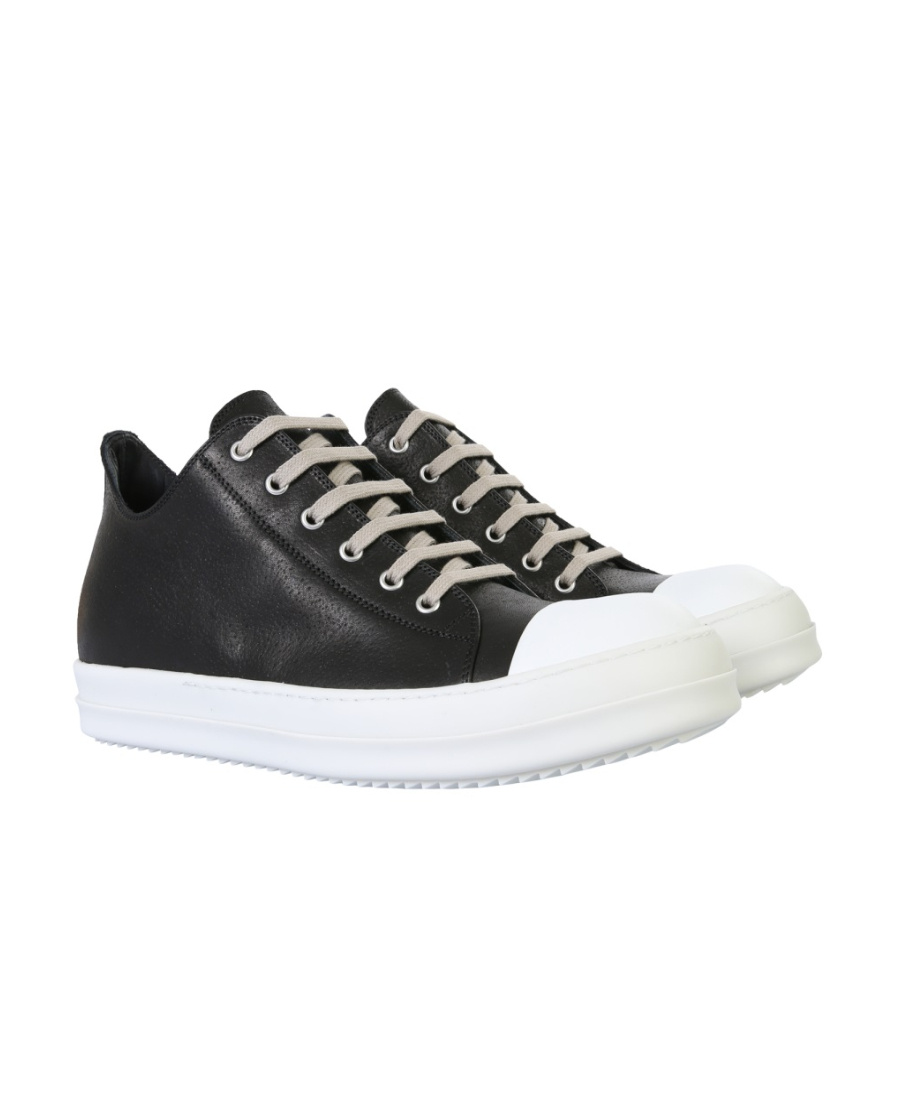 Rick Owens Lace-up Low-top Sneakers In Black