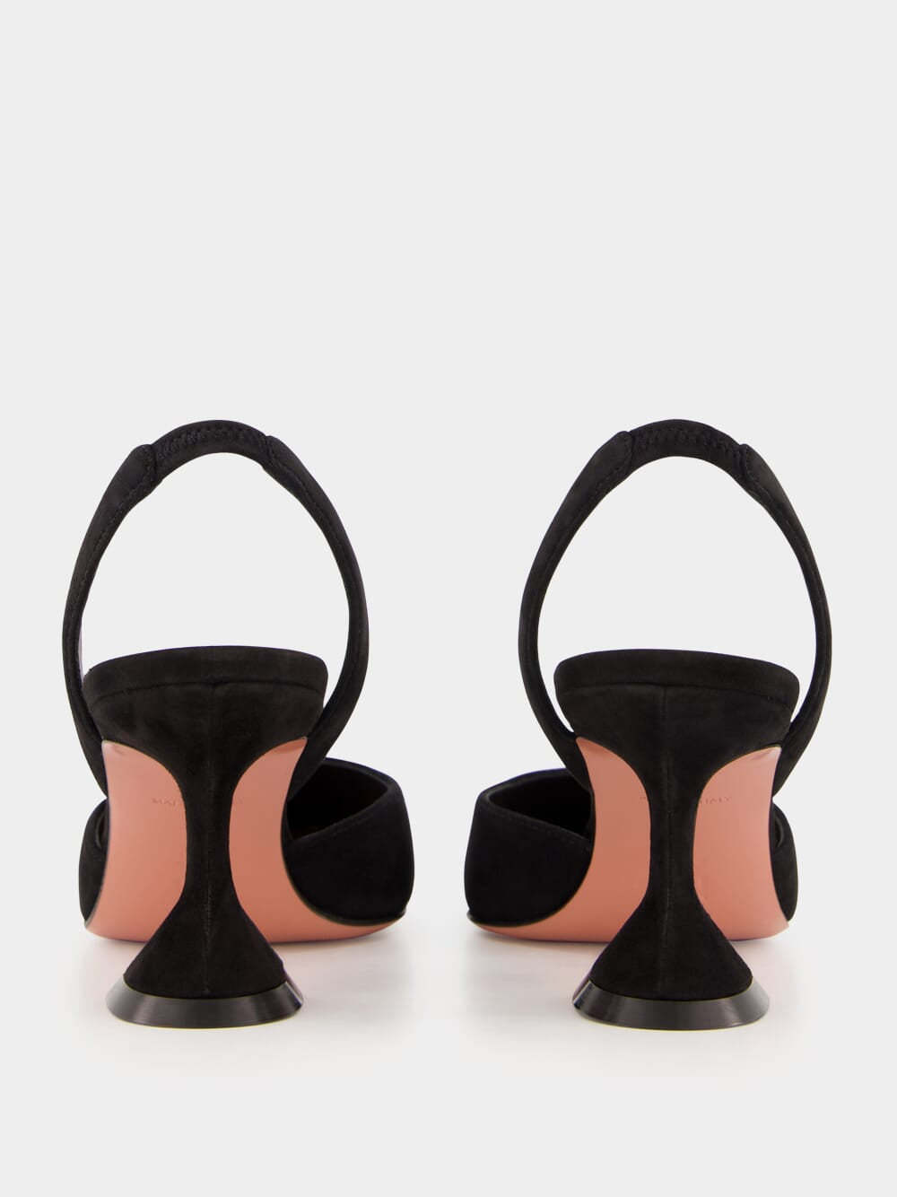 Amina Muaddi Womens Black Holli 70 Suede Slingback Heels In Black