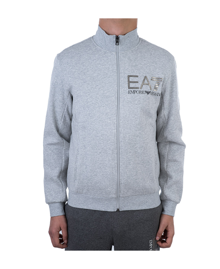 Ea7 Logo Details Sports Suit In Gray