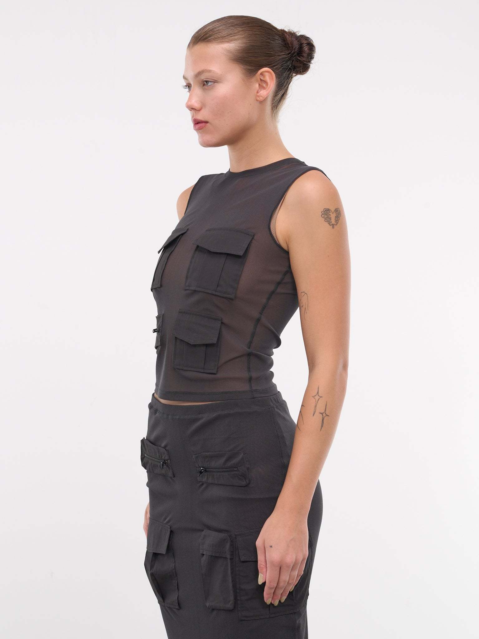Acne Studios Mesh Work Vest In Black
