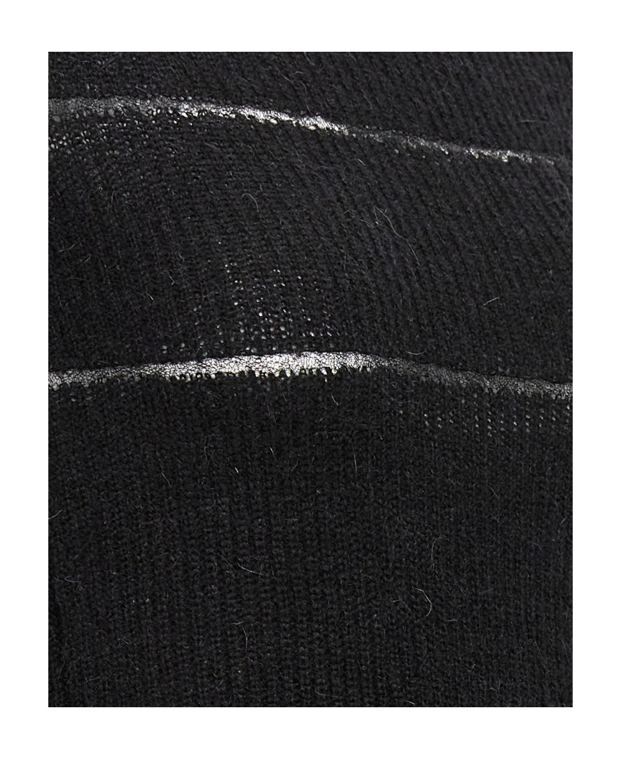 Msgm Knitwear Sweater Organza Insert In Black