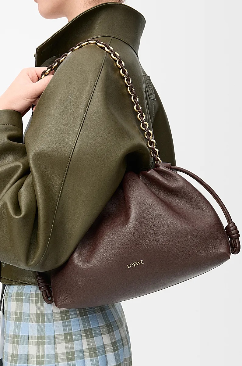 Loewe Medium Flamenco Purse Shoulder Bag In Soft Nappa In Brown