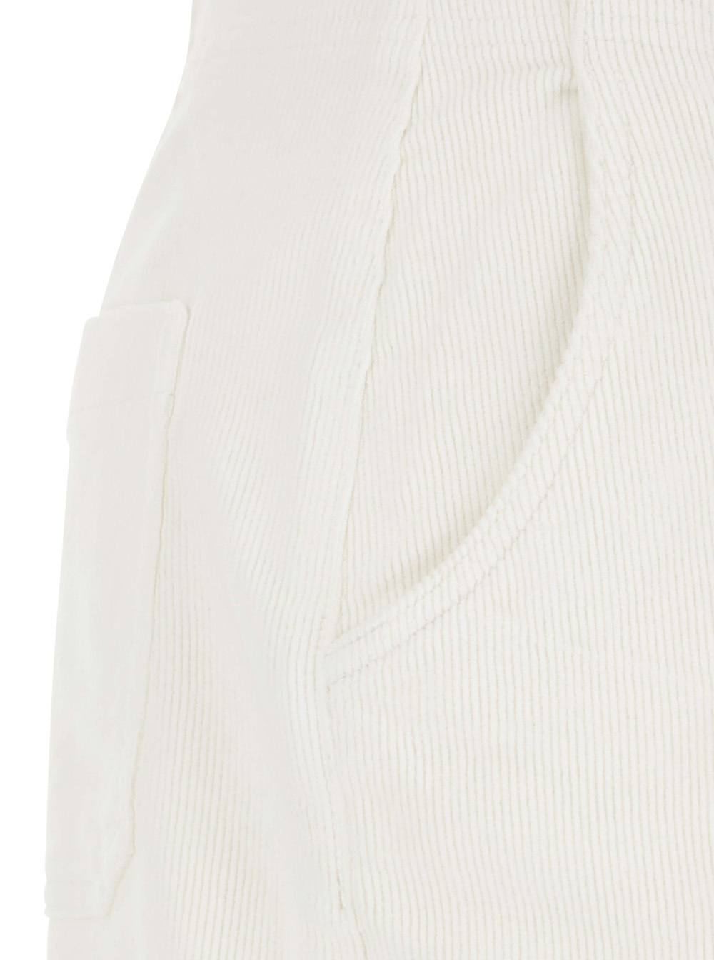 Twinset White Pants With Belt Loops In Ribbed Velvet Woman In White
