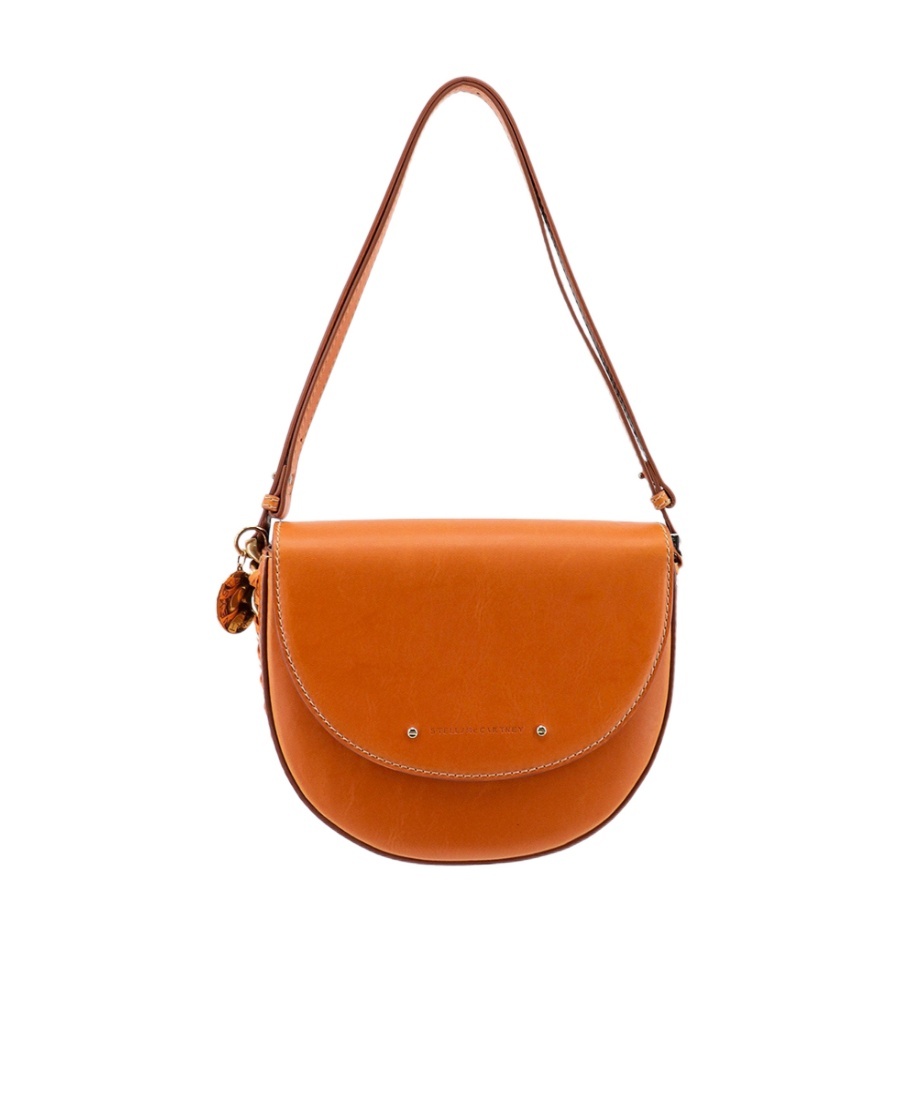 Stella Mccartney Frayme Chain Detailed Shoulder Bag In Orange