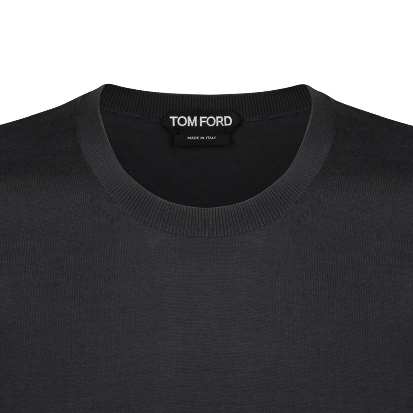 Tom Ford Round Collar Logo T-shirt In Black