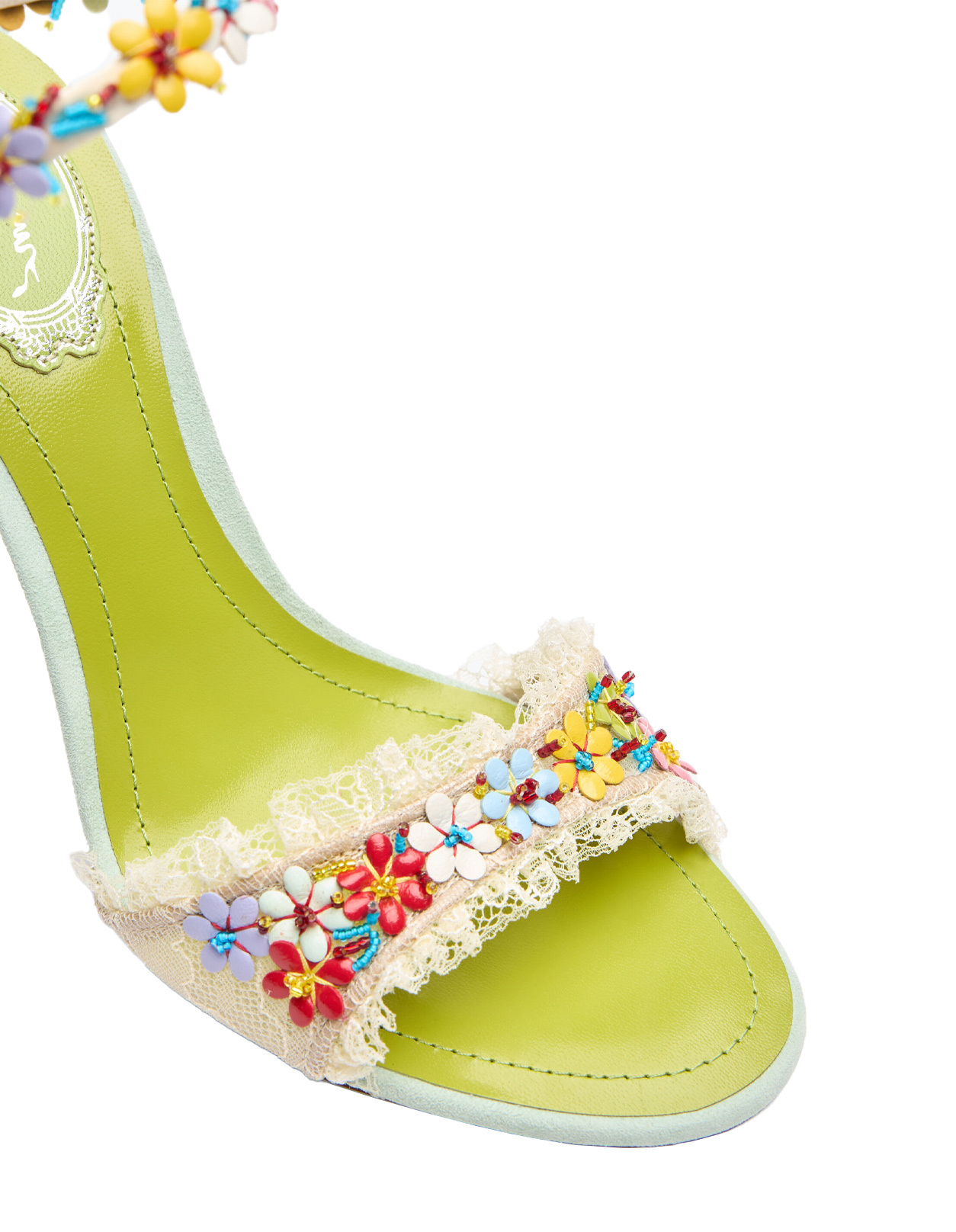 René Caovilla Round-toe High-heeled Sandals In Multi