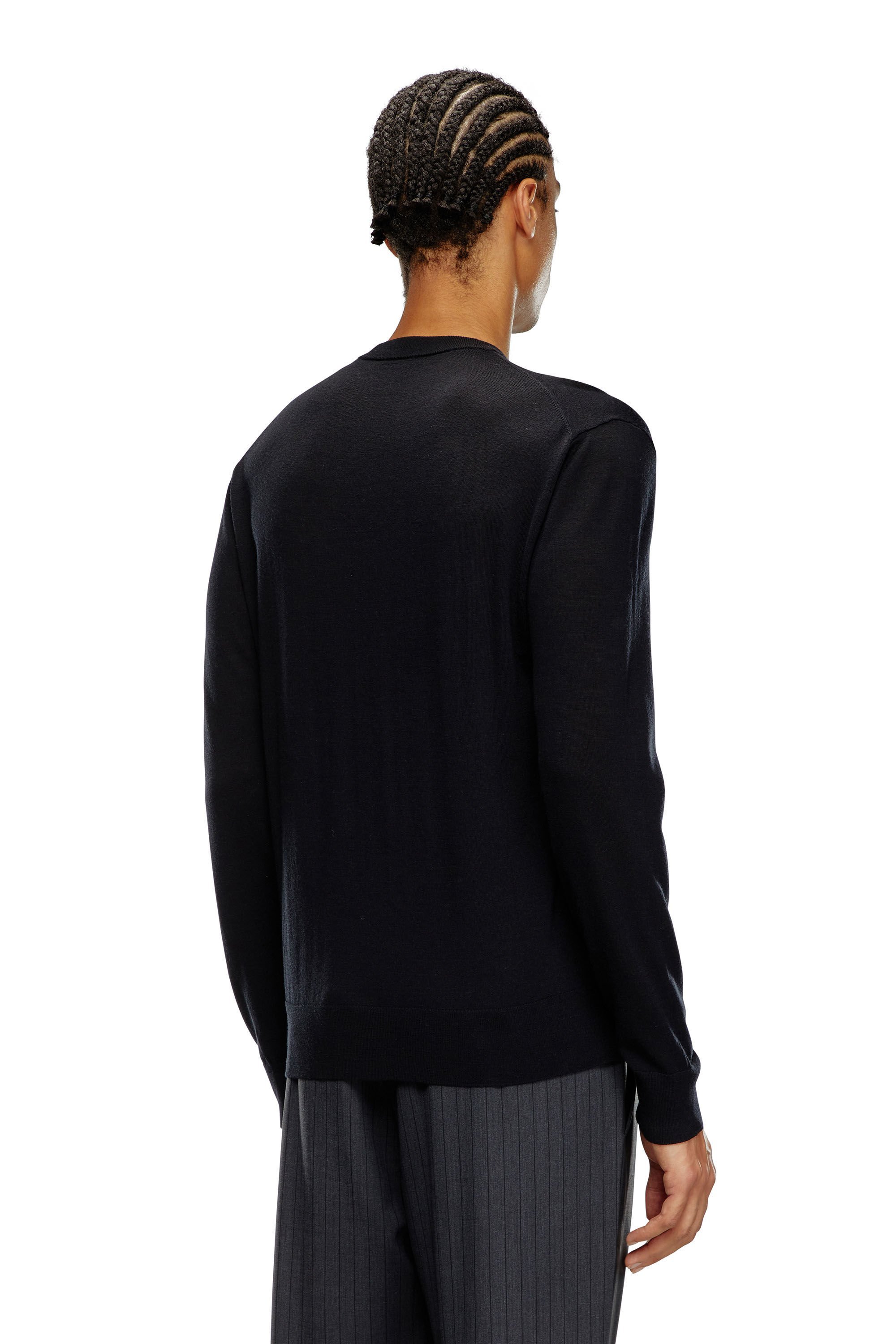 Shop Diesel Oval-d Embroidered Sweater In Black