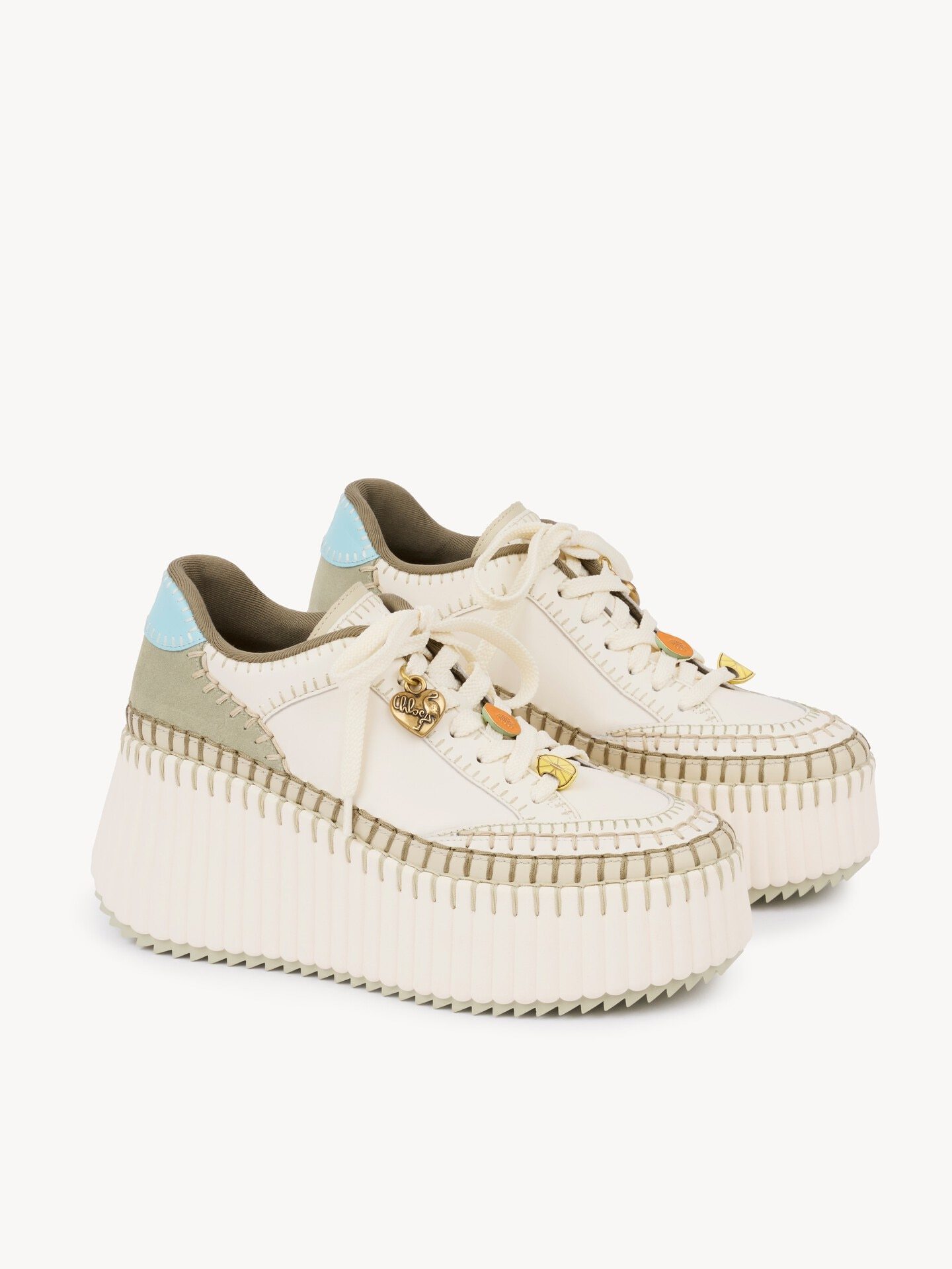 Chloé Nama Wedge Sneakers In Neutral