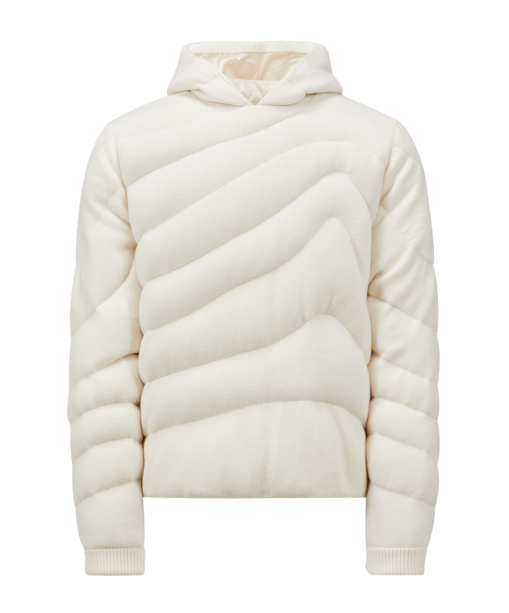 Moncler Wool Down Hooded Sweater In Gray