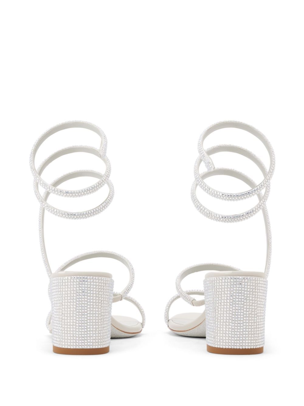 René Caovilla Cleo 60mm Leather Sandals In White