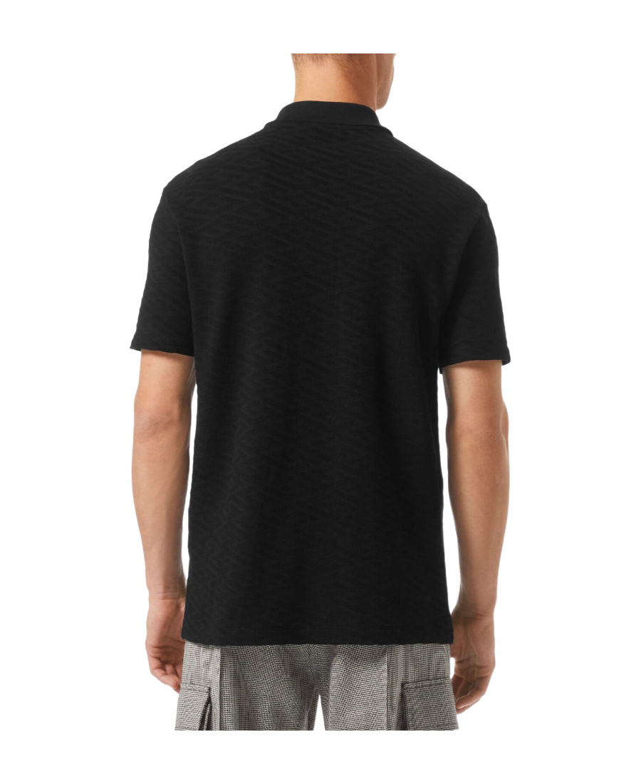 Versace La Greca Polo Shirt In Black