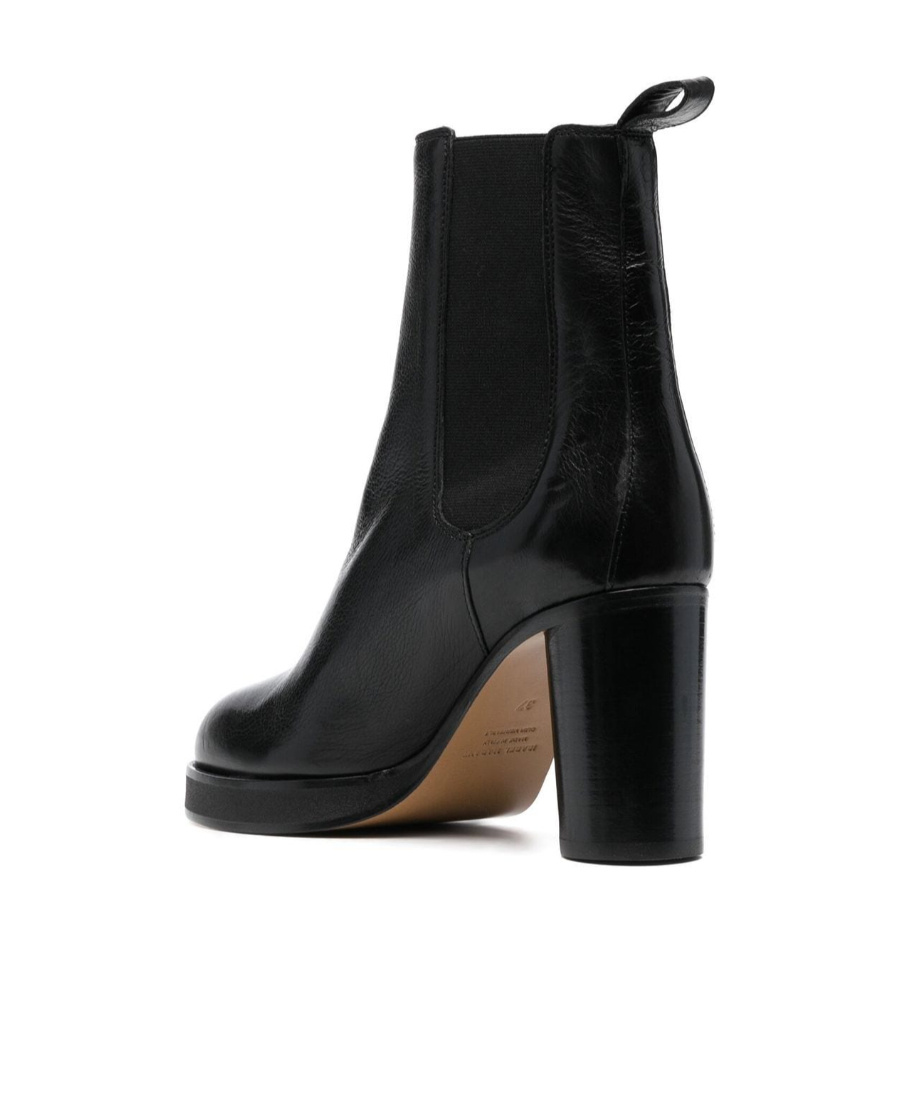 Isabel Marant Black Black Lalix Leather Ankle Boots In Black