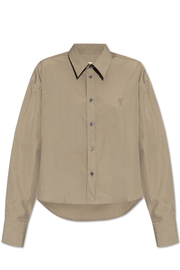 Ami Alexandre Mattiussi Dove Grey Viscose Shirt In Nude